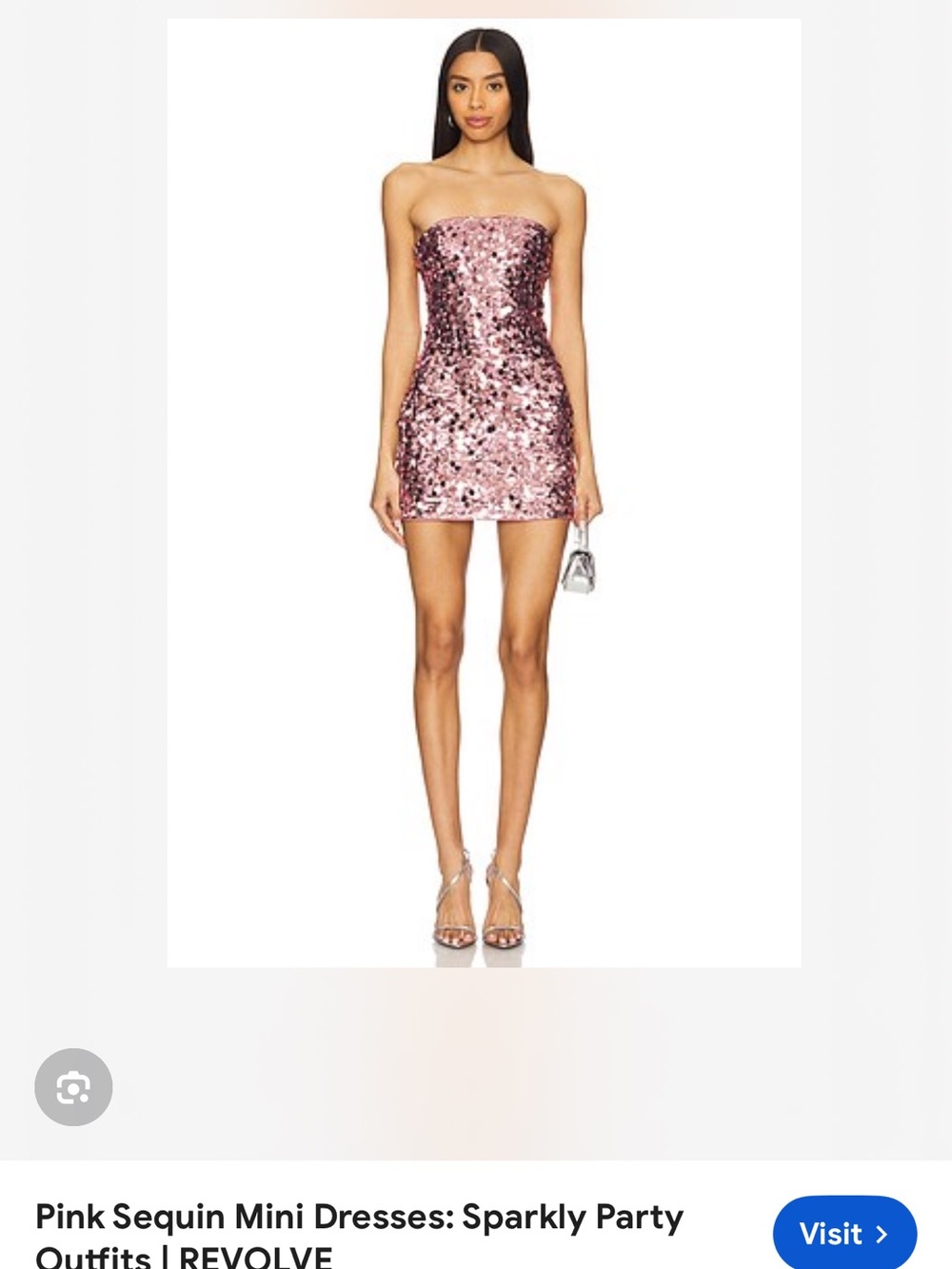 Club L London Rose Pink Sequin Strapless Mini Dress